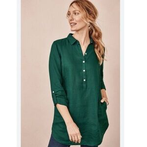 J. Jill | Love Linen Tunic Hunter Green 2X